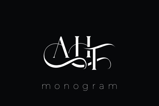 AHT Elegant Monogram Logo Design With Decorative Lettering