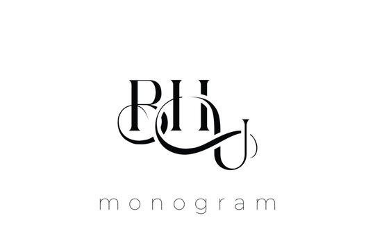 BHU Elegant Monogram Logo Design With Decorative Lettering