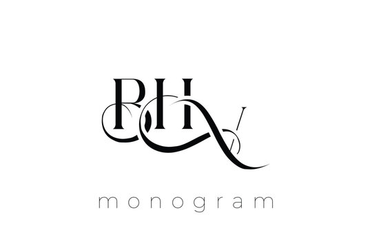 BHV Elegant Monogram Logo Design With Decorative Lettering