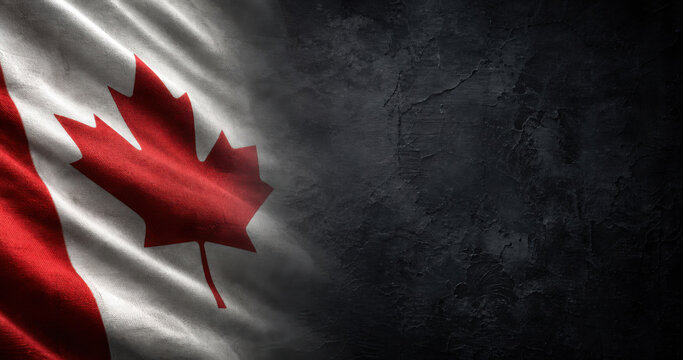 Canadian National Holiday. Canadian Flag background with maple leaf and national colors. Illustration