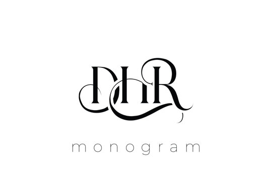 DHR Elegant Monogram Logo Design With Decorative Lettering