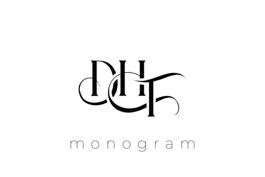 DHT Elegant Monogram Logo Design With Decorative Lettering