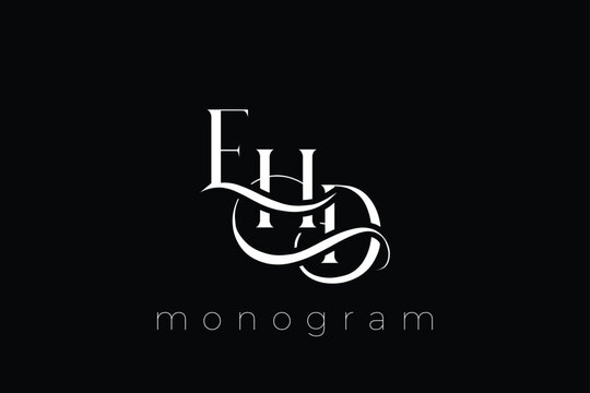 EHD Elegant Monogram Logo Design With Decorative Lettering