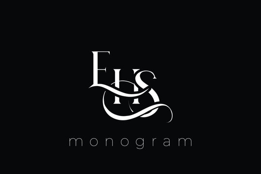 EHS Elegant Monogram Logo Design With Decorative Lettering
