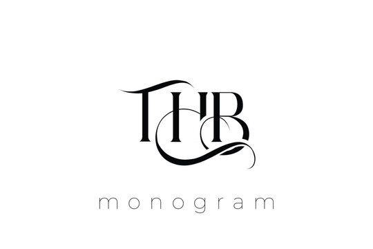 THB Elegant Monogram Logo Design With Decorative Lettering