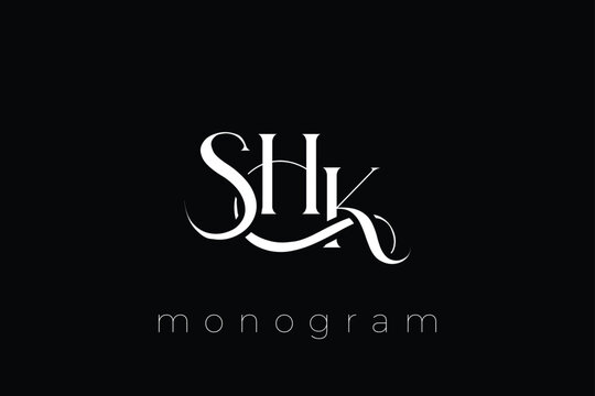 SHK Elegant Monogram Logo Design With Decorative Lettering