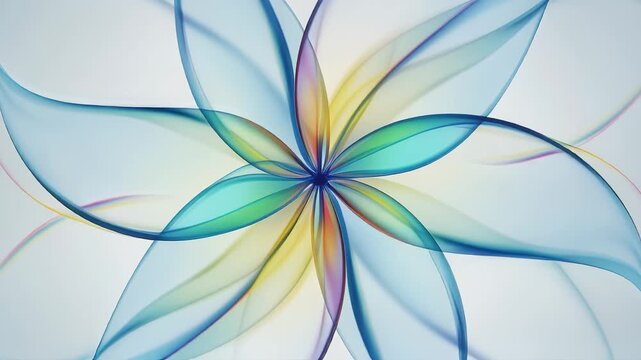 Translucent Colorful Abstract Flower Mandala Seamless Loop