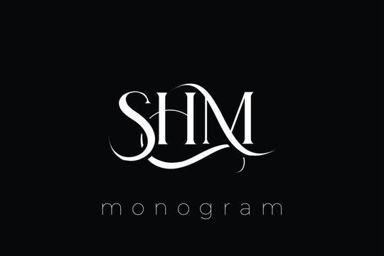 SHM Elegant Monogram Logo Design With Decorative Lettering