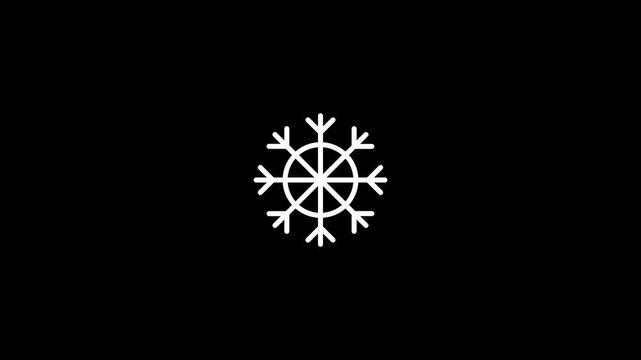 White snowflake on black background winter symbol snowflake winter symbol minimalist cold weather