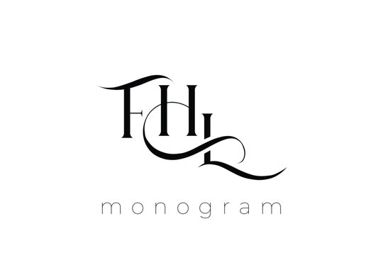 FHL Elegant Monogram Logo Design With Decorative Lettering