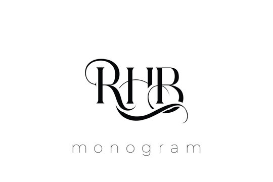 RHB Elegant Monogram Logo Design With Decorative Lettering