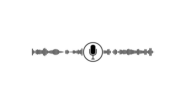 Sound wave pattern with microphone audio visualizer waveform animation audio waveform microphone music visualizer