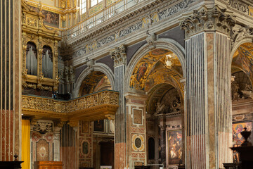 Fototapeta premium Basilica della Santissima Annunziata del Vastato the Catholic cathedral of Genoa