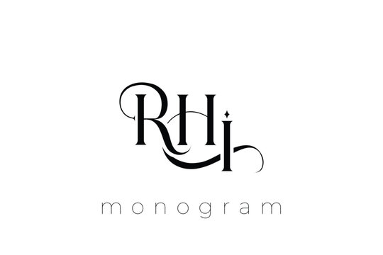 RHI Elegant Monogram Logo Design With Decorative Lettering