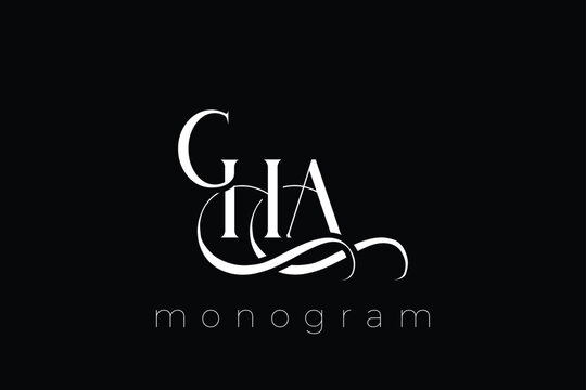 GHA Elegant Monogram Logo Design With Decorative Lettering