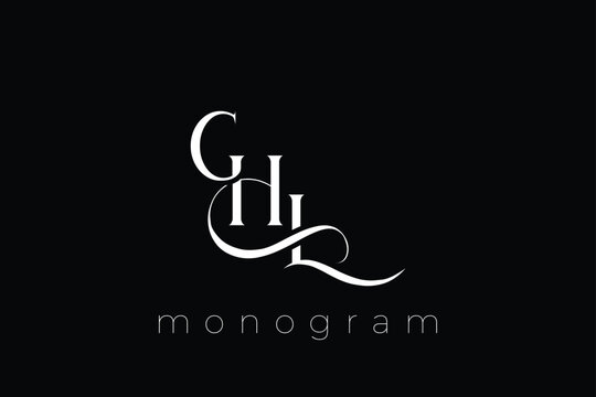 GHL Elegant Monogram Logo Design With Decorative Lettering