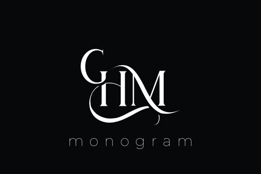 GHM Elegant Monogram Logo Design With Decorative Lettering
