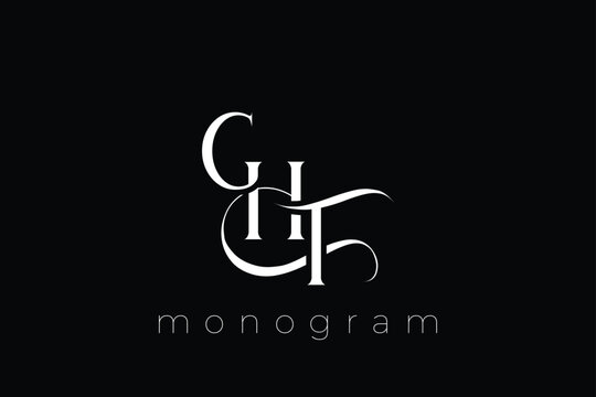 GHT Elegant Monogram Logo Design With Decorative Lettering