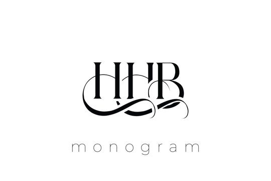 HHB Elegant Monogram Logo Design With Decorative Lettering