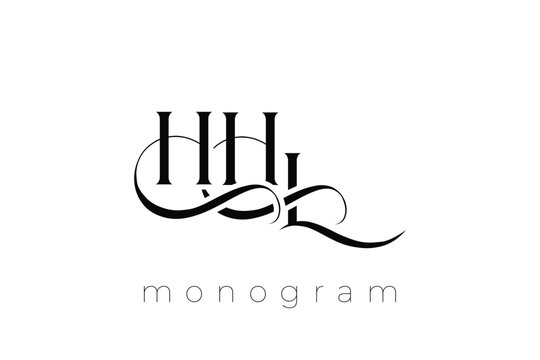 HHL Elegant Monogram Logo Design With Decorative Lettering