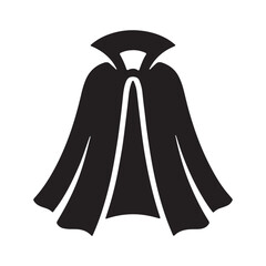 Minimalist black vampire cape silhouette illustration with halloween silhouette superhero monochrome © Md Hifjul