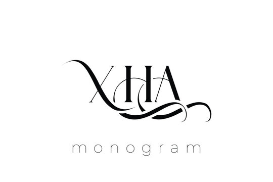 XHA Elegant Monogram Logo Design With Decorative Lettering