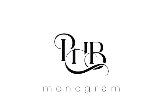 PHB Elegant Monogram Logo Design With Decorative Lettering