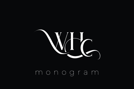 WHC Elegant Monogram Logo Design With Decorative Lettering