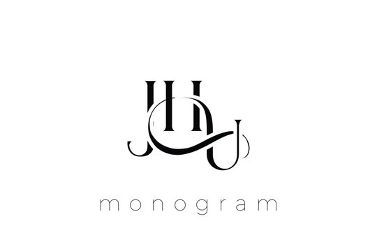 JHU Elegant Monogram Logo Design With Decorative Lettering