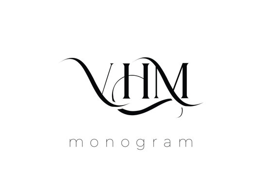 VHM Elegant Monogram Logo Design With Decorative Lettering