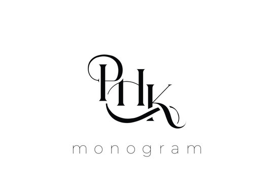 PHK Elegant Monogram Logo Design With Decorative Lettering