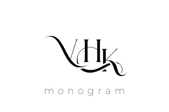 VHK Elegant Monogram Logo Design With Decorative Lettering
