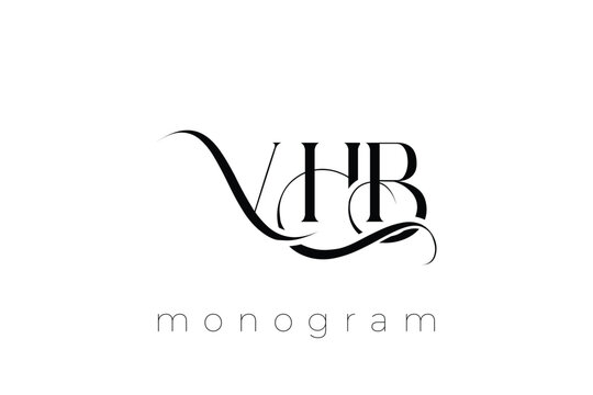 VHB Elegant Monogram Logo Design With Decorative Lettering