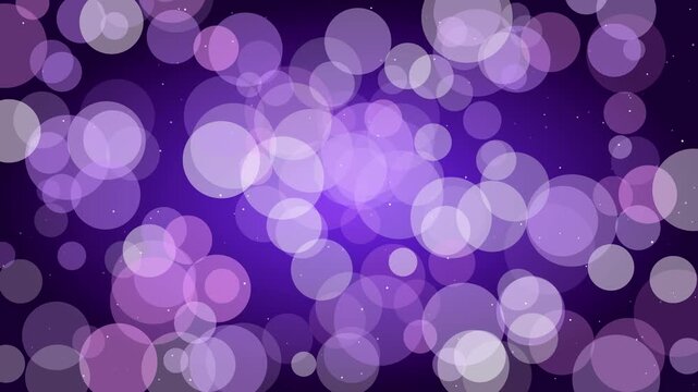 Abstract purple bokeh animation 4k background, with floating particles, and soft glowing, light orbs for, motion and digital presentations