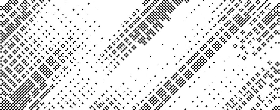 Abstract black digital square matrix background, geometric technology pixel pattern design, vector illustration