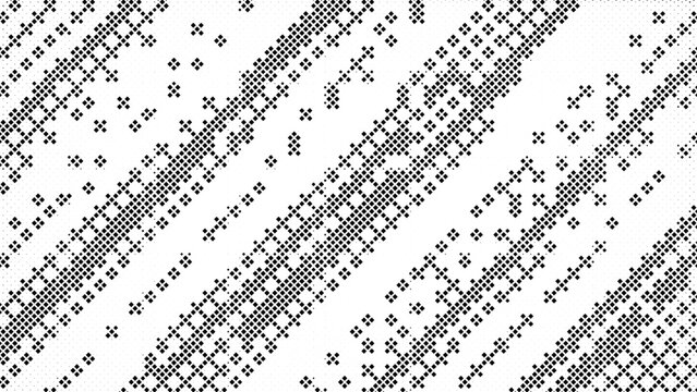 Abstract black pixel dot matrix background, digital geometric square pattern texture, modern vector illustration