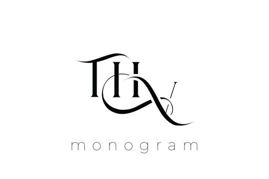 THV Elegant Monogram Logo Design With Decorative Lettering