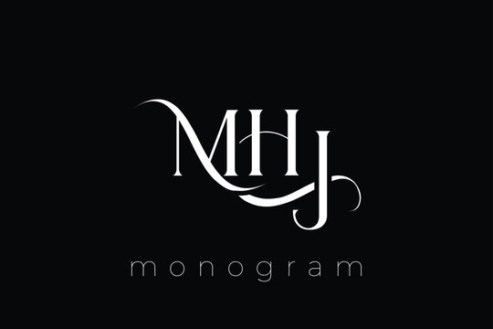 MHJ Elegant Monogram Logo Design With Decorative Lettering
