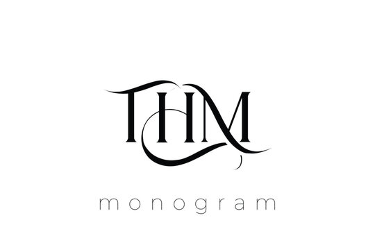 THM Elegant Monogram Logo Design With Decorative Lettering