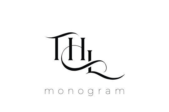 THL Elegant Monogram Logo Design With Decorative Lettering
