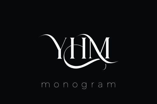 YHM Elegant Monogram Logo Design With Decorative Lettering