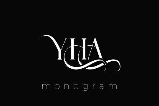 YHA Elegant Monogram Logo Design With Decorative Lettering