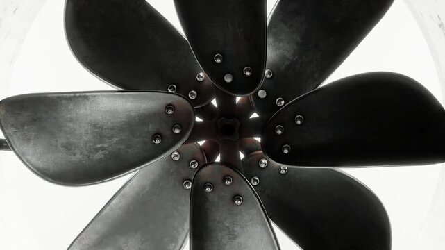 Old rotating ventilator in a close-up shot	
