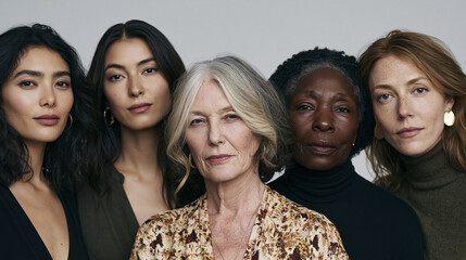 Obraz premium Diverse women of different generations celebrating inclusion and authentic beauty