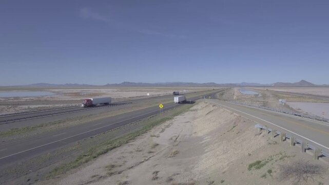 Drone Flyover of Interstate 10 Highway Signs in New Mexico