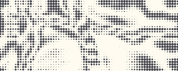 Fototapeta premium Hexagon Shapes Vector Abstract Geometric Technology Retrowave Sci-Fi Texture Isolated on Light Background. Halftone Hex Retro Simple Pattern. Eps10