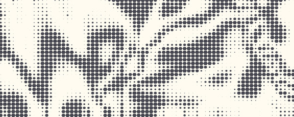 Fototapeta premium Hexagon Shapes Vector Abstract Geometric Technology Retrowave Sci-Fi Texture Isolated on Light Background. Halftone Hex Retro Simple Pattern. Eps10