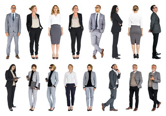 Obraz premium PNG Diverse professionals in formal attire on transparent background