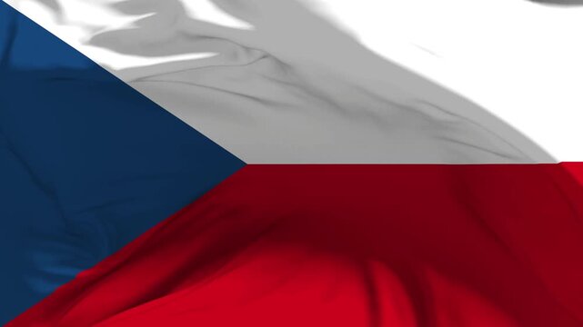 Czech Republic Flag Waving in Slow Motion Loop Animation