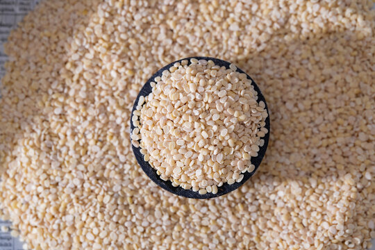 White Urad Dal (Split Black Gram Without Skin) Close Up Photos